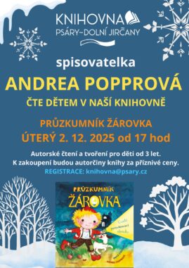 Spisovatelka Andrea Popprová čte dětem