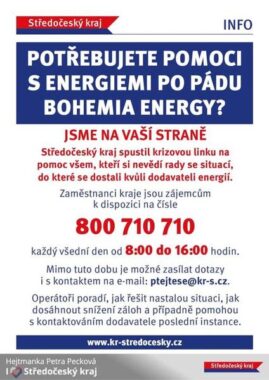 Krizová linka pro lidi postižené pádem Bohemia Energie