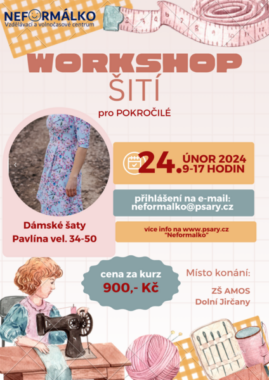 Workshop ŠITÍ 24.2.2024 pro pokročilé i mírně pokročilé