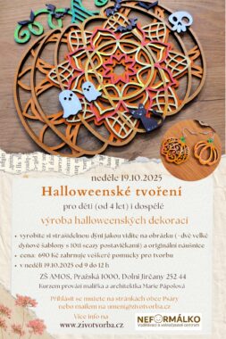 Halloweenské tvoření 19.10.2025 v ZŠ AMOS pro děti od 4 let i dospělé