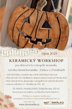 Keramický workshop 4.10. a 18.10.2025 v ZŠ AMOS