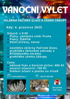 Vánoční výlet do sklárny Pačinek Glass a na zámek Zákupy 2025