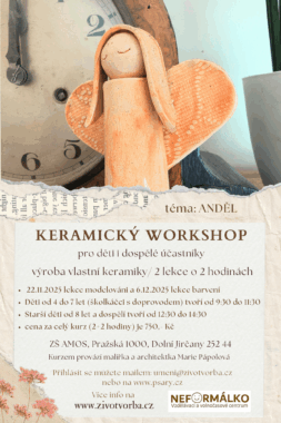 Keramický workshop 22.11. a 6.12.2025 v ZŠ AMOS