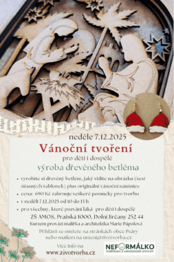 Vánoční tvoření pro děti i dospělé 7.12.25 - výroba dřevěného betléma
