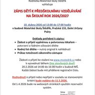 Informace k zápisu do mateřské školy pro školní rok 2026/2027
