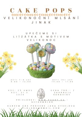 Workshop velikonočního pečení 21.3.2026 - barevní lízátka Workshop velikonočního pečení 21.3.2026 - barevní lízátka