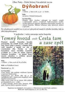 Dýňobraní + Temný hvozd aneb Cesta tam a zase zpět (registrace na bojovku)