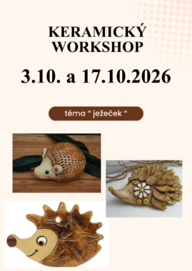 Keramický workshop 3.10. a 17.10.2026 pro děti i dospělé v ZŠ AMOS téma 