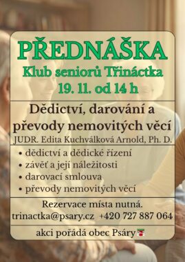 19. 11. Dědictví, darování a převody nemovitých věcí - seminář 19. 11. Dědictví, darování a převody nemovitých věcí - seminář