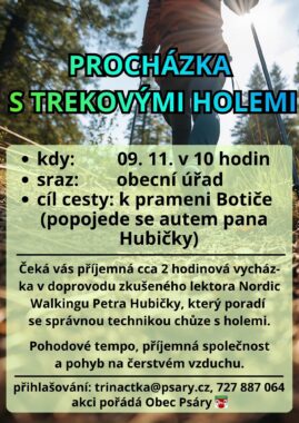 09. 11. Procházka s trekovými holemi